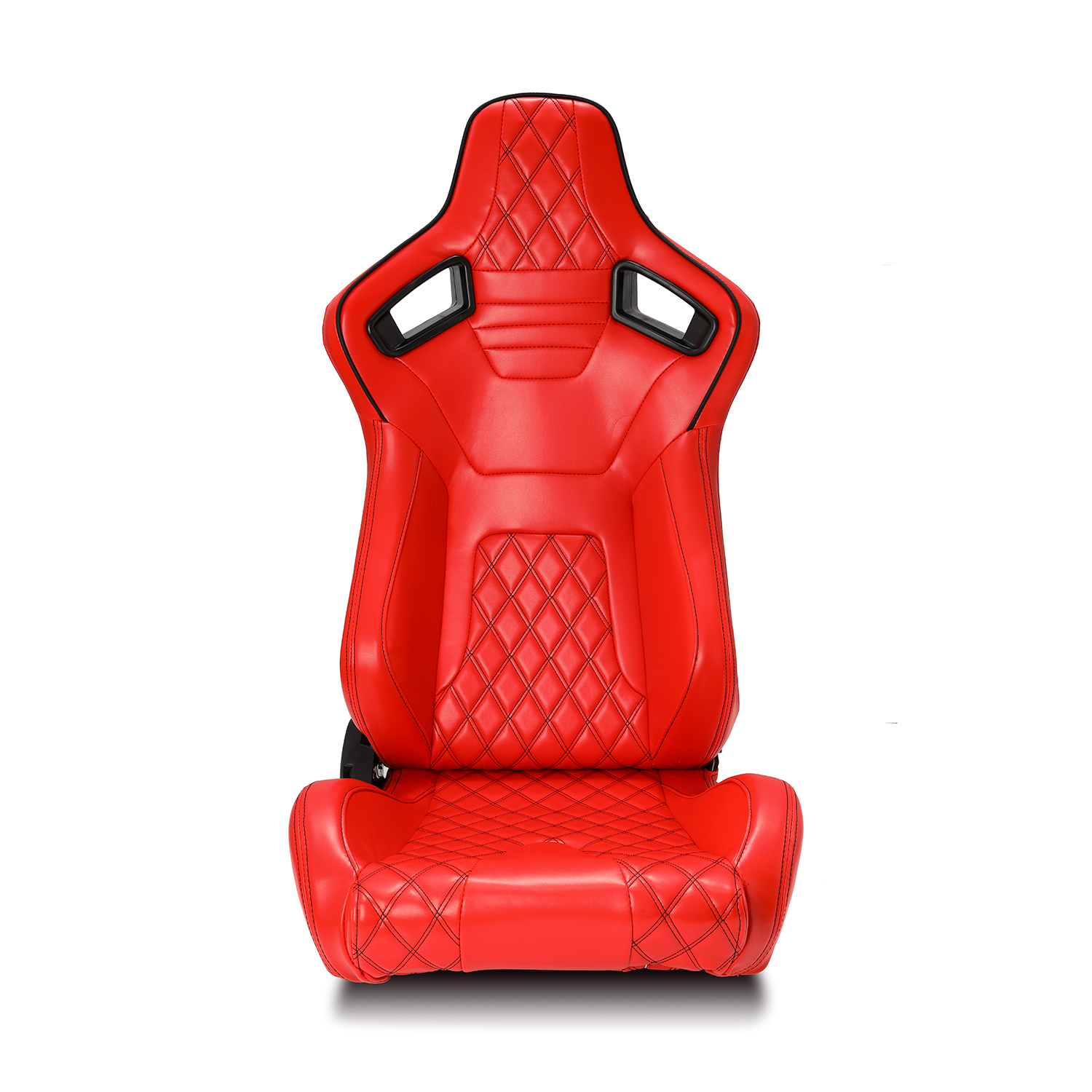 2 x Universal JDM Red Diamond Stitching PVC Leather Left